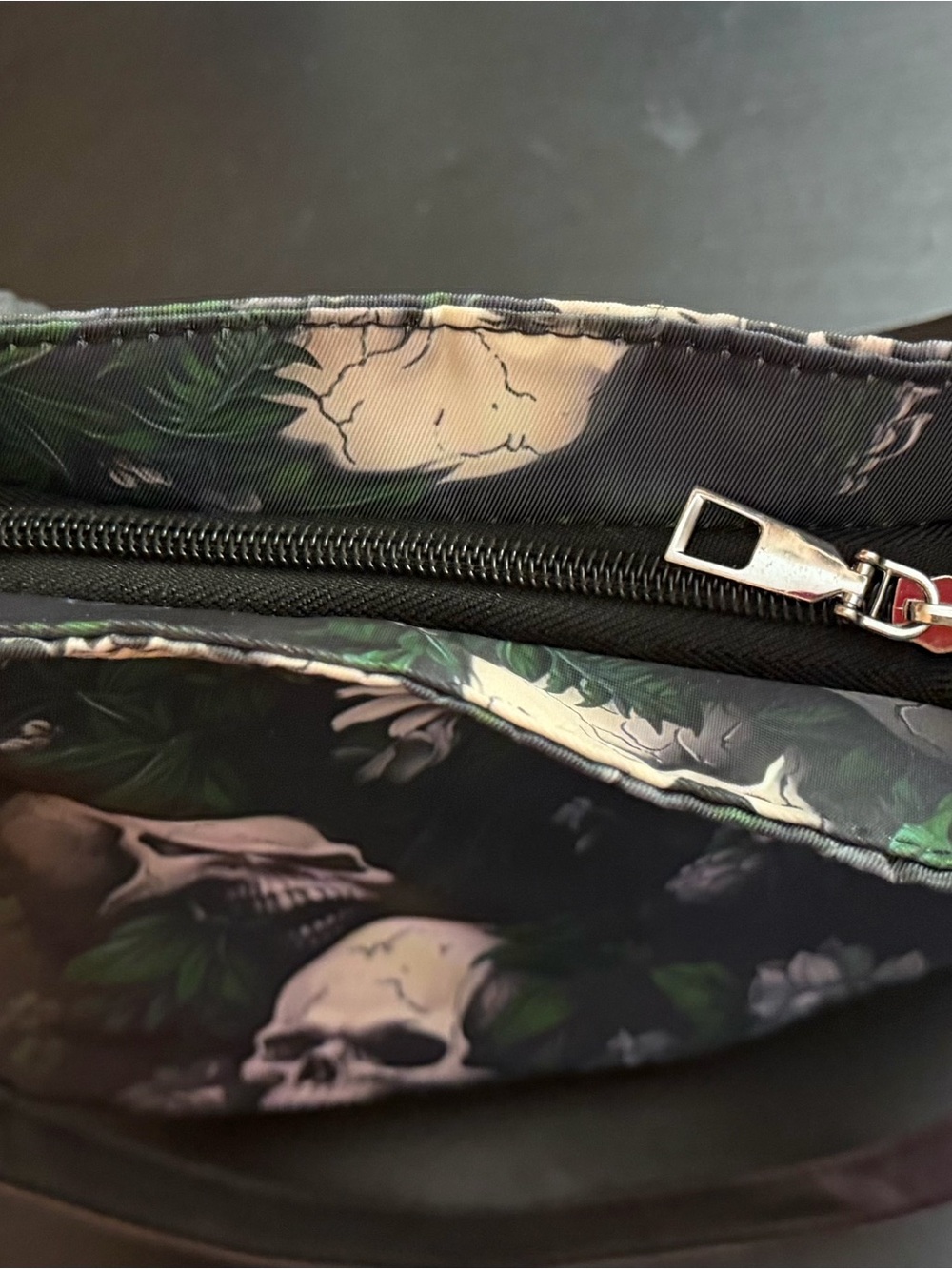 Skull Floral Tote Bag - Black and Green - Picture 6 of 7